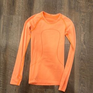 Orange Long Sleeve Athletic Top